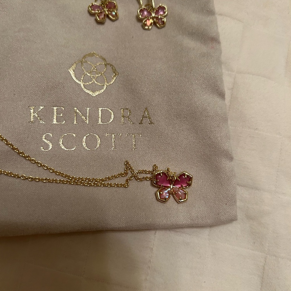 Kendra Scott Gold and Pink Jewelry Set